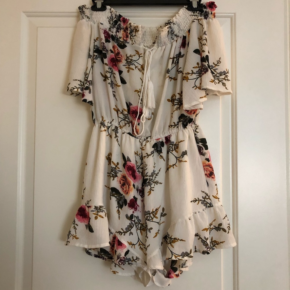 Floral Off-shoulder Romper